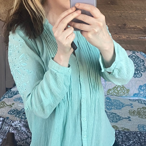 30-50% OFF BUNDLES! Soft surroundings blouse tunic button-down shirtdress shirt - Picture 8 of 16